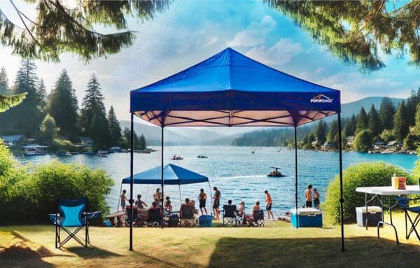 10'x10' Recreational Instant Canopy  | SUPER COMPACT  | Tilt-N-Go™ Transport |  Spikes